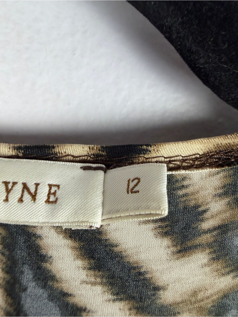 Melanie Lyne Size 12 Leopard Zebra Animal Print Asymmetrical Tunic Top - Picture 7 of 14